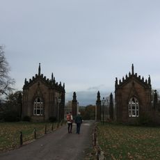 Pair of Lodges at Southern Entrance to Gisburne Park with 6 Stone Piers and Linking Railings and Gates