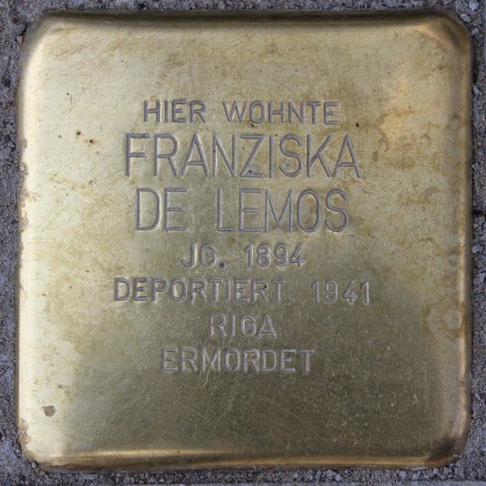 Stolperstein für Franziska de Lemos