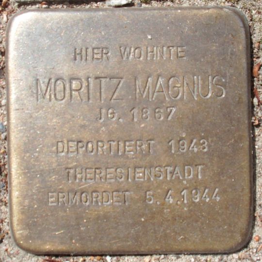 Stolperstein dedicated to Moritz Magnus