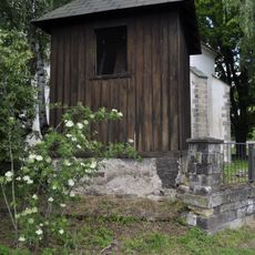 Wooden belfry by the church in Nelahozeves