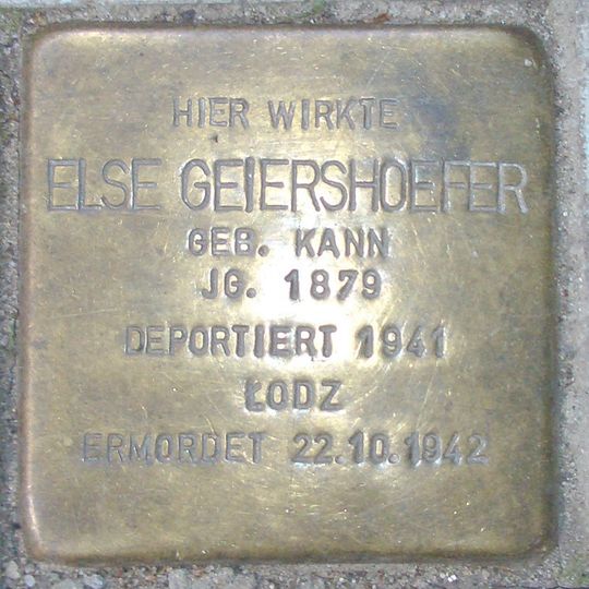 Stolperstein für Else Geiershoefer