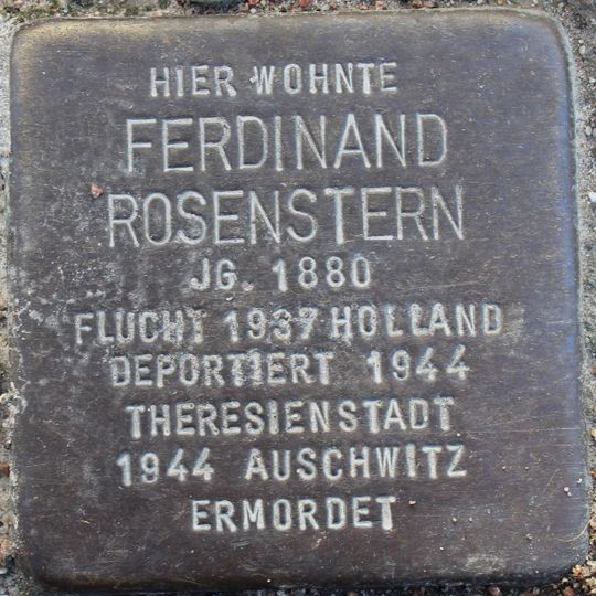 Stolperstein dedicated to Ferdinand Rosenstern