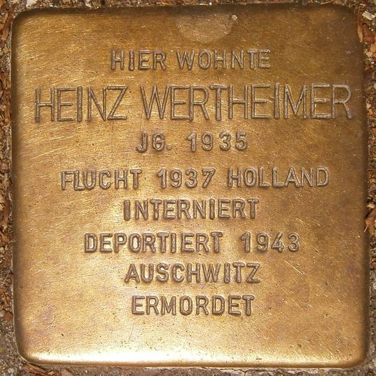 Stolperstein dedicated to Heinz Wertheimer