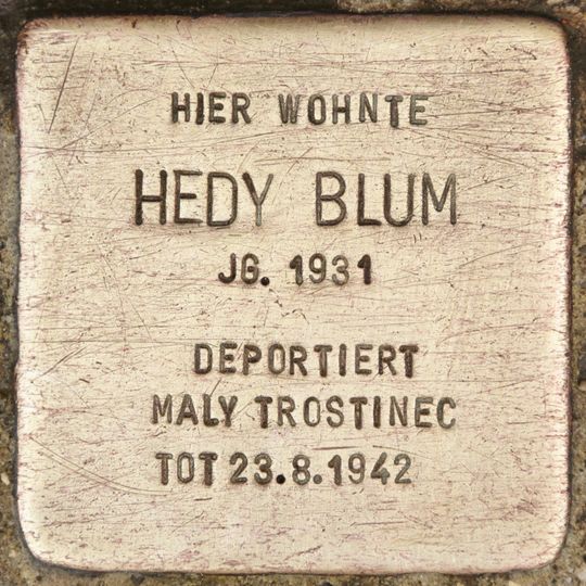 Stolperstein dedicated to Hedy Blum