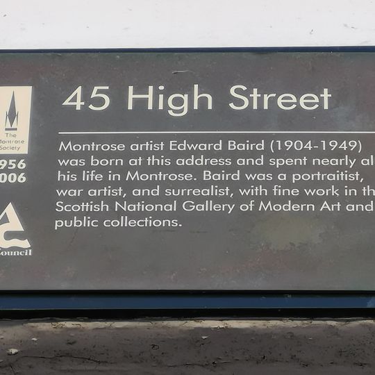 Commemorative Plaque for 45 High Street, Montrose, Angus