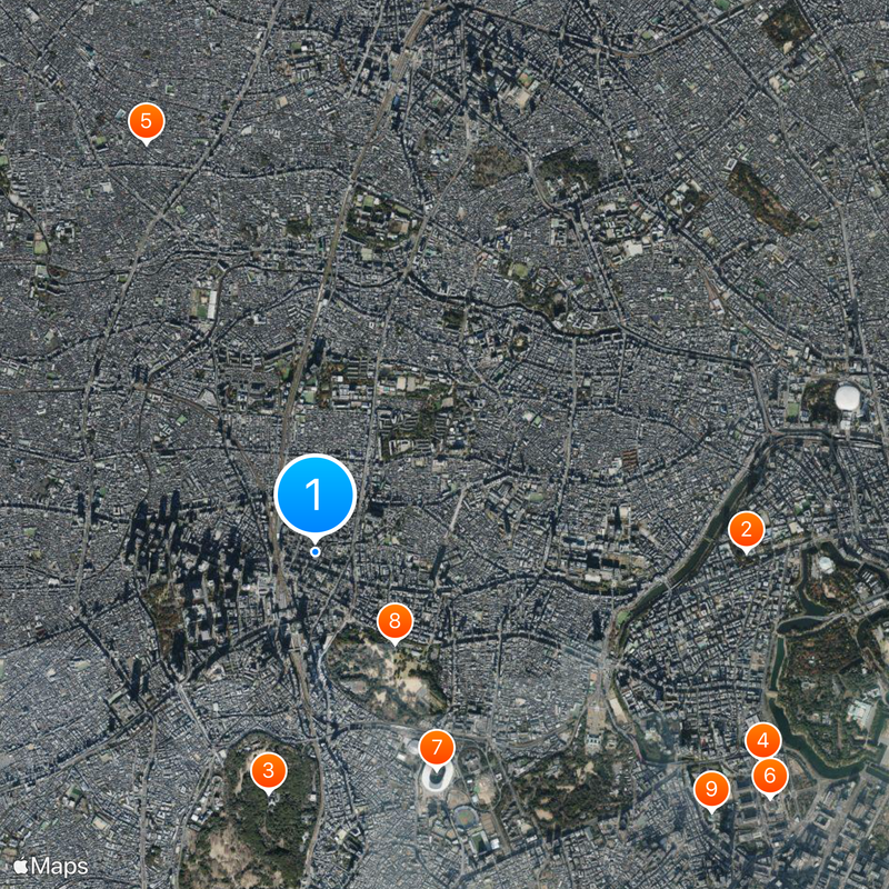 Arrondissement de Shinjuku Carte