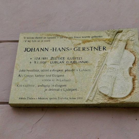 Pamětní deska Johanna Hanse Gerstnera ve Žluticích