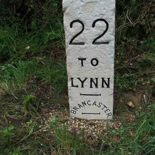 Milestone, 400m W of jct with Mill Rd