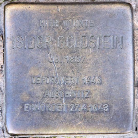 Stolperstein en memoria de Isidor Goldstein