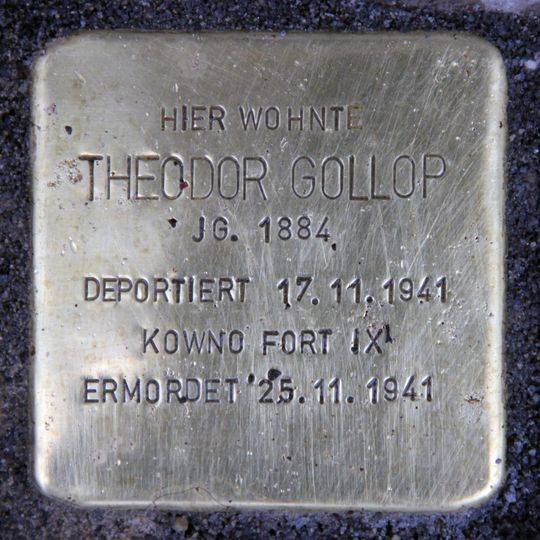 Stolperstein en memoria de Theodor Gollop