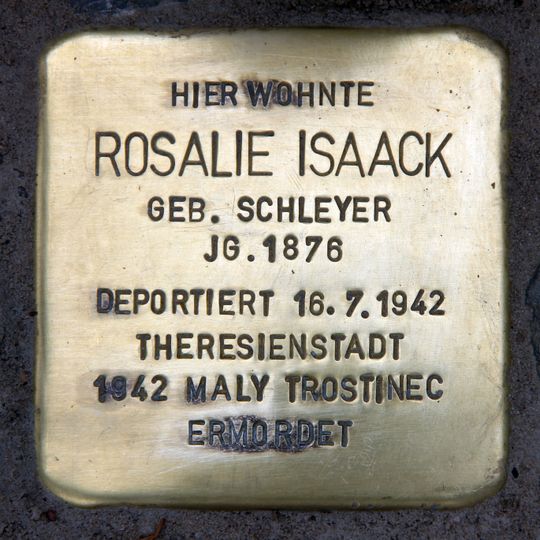 Stolperstein dedicated to Rosalie Isaack
