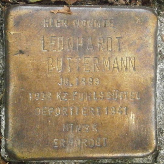 Stolperstein dedicated to Leonhardt Buttermann