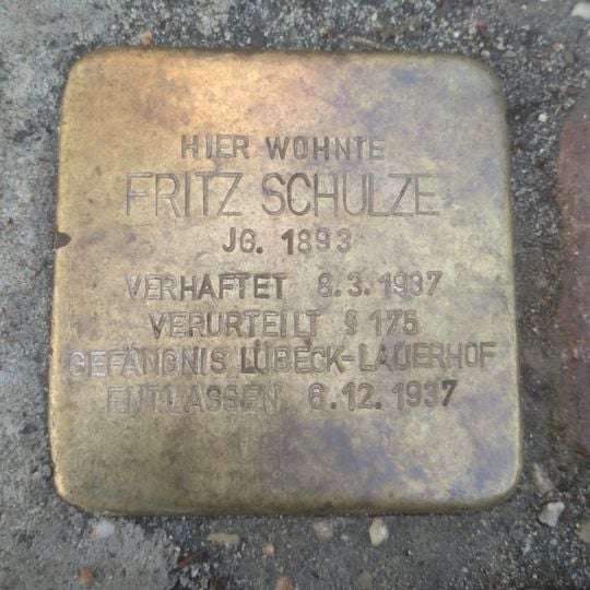 Stolperstein für Fritz Schulze