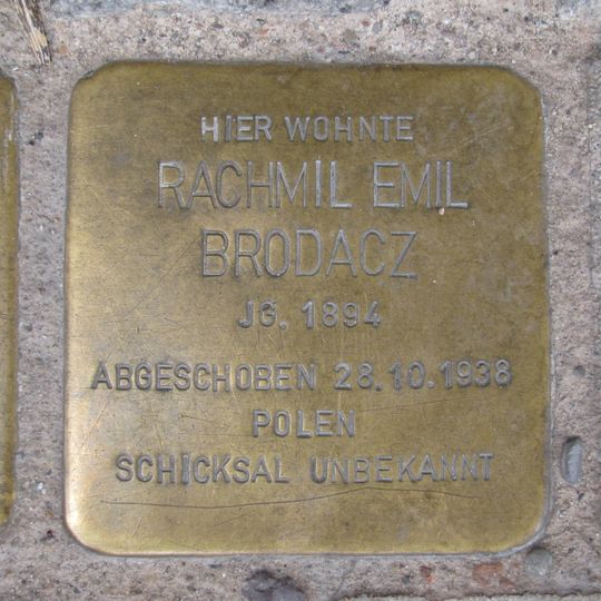 Stolperstein à la mémoire de Rachmil Emil Brodacz