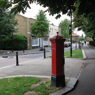 Pillar Box On Corner Of Church Lane And Path To St Mary's Church