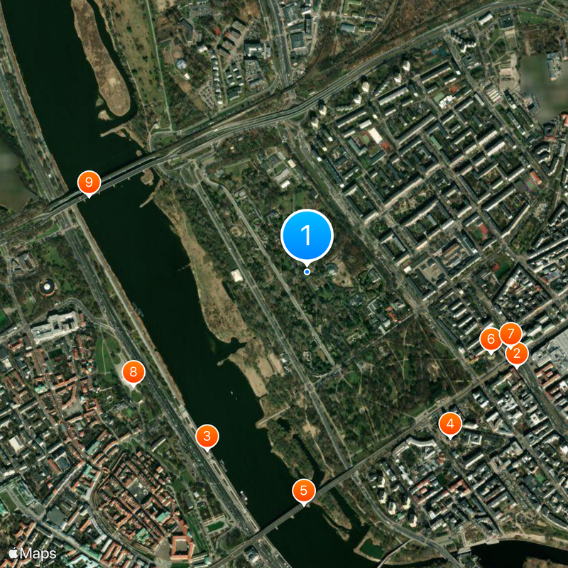 Parc zoologique de Varsovie Carte