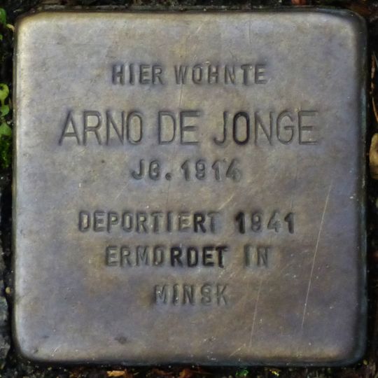 Stolperstein à la mémoire d’Arno de Jonge
