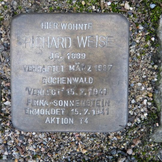 Stolperstein dedicated to Richard Weise