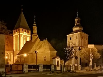 At night