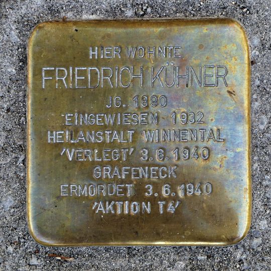 Stolperstein en memoria de Friedrich Kühner