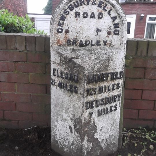 Milestone, Bradley Road,  just E of TI jct with A641