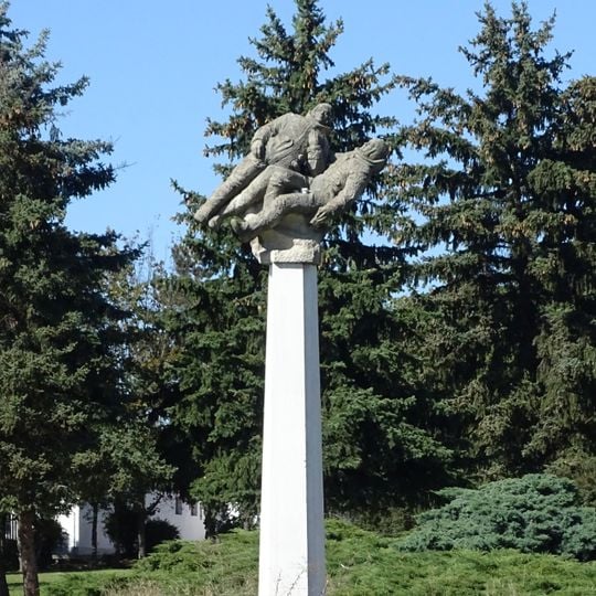 Sculpture of cosmonauts in Přeštice