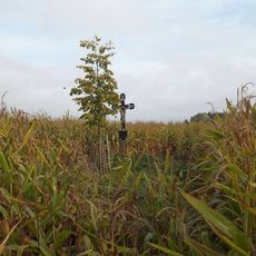 Kříž jihovýchodně od Březiny v poli