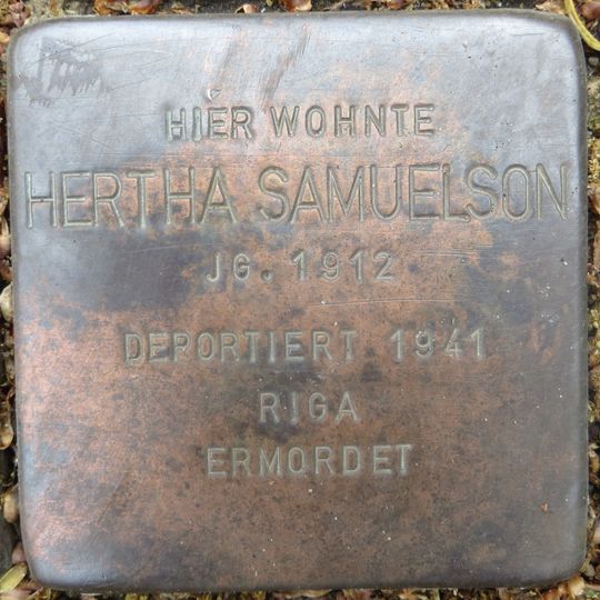 Stolperstein en memoria de Hertha Samuelson