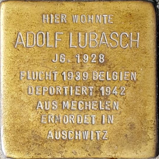 Stolperstein en memoria de Adolf Lubasch