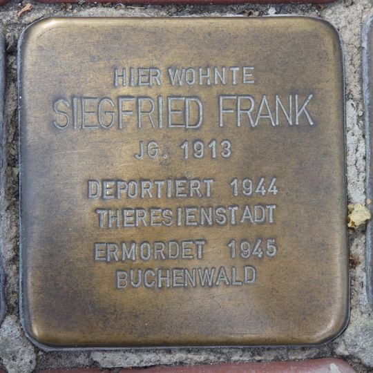 Stolperstein en memoria de Siegfried Frank