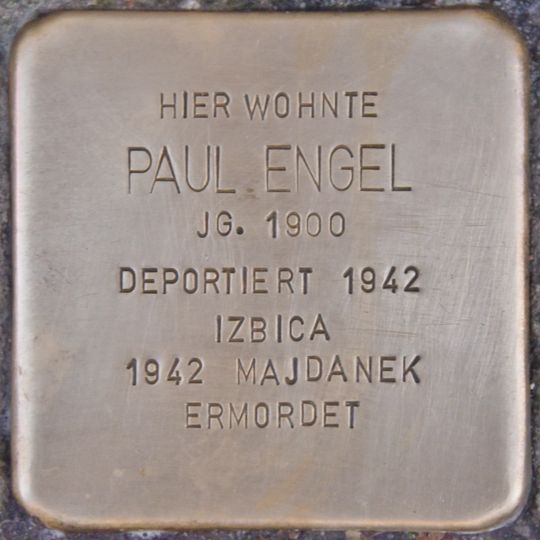 Stolperstein dedicated to Paul Engel
