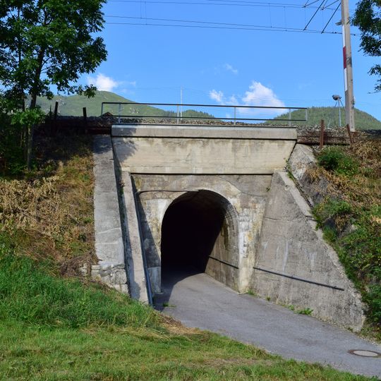 Eisenbahnbrücke, 2 Brücken zw. Gurglbachviadukt u. Aufnahmsgebäude Reith