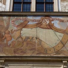 Sundial at the Litomyšl Chateau courtyard