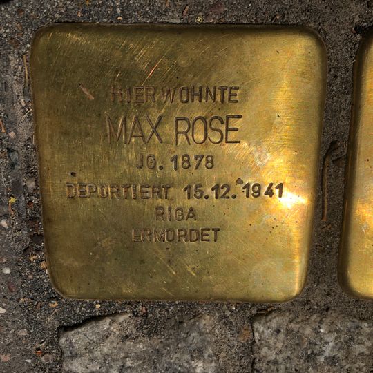 Stolperstein en memoria de Max Rose