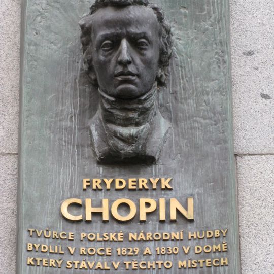 Plaque to Fryderyk Chopin in Prague