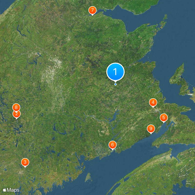 Nieuw-Brunswijk Kaart