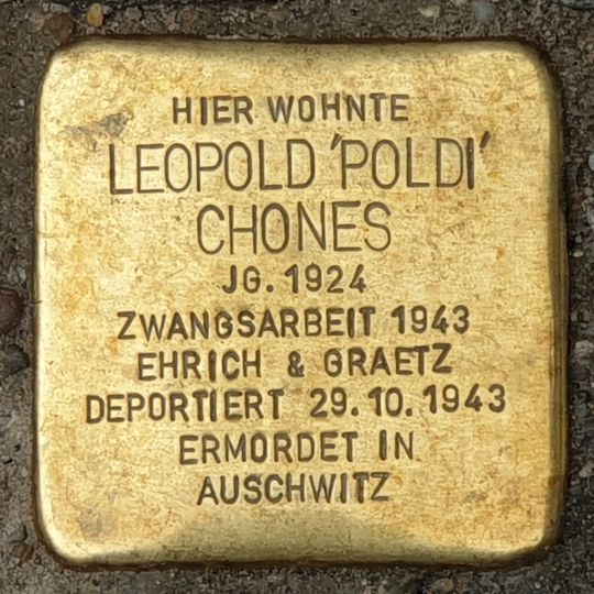 Stolperstein dedicated to Leopold Chones