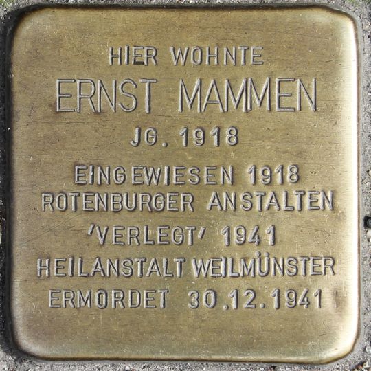 Stolperstein dedicated to Ernst Mammen