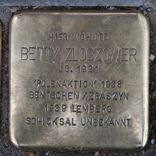Stolperstein en memoria de Betty Zloczower
