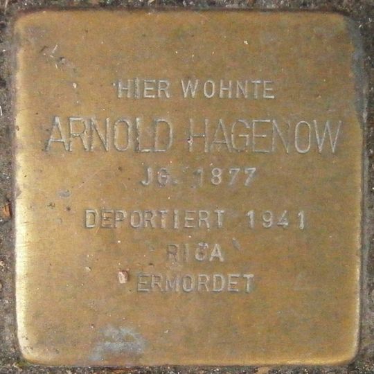Stolperstein dedicated to Arnold Hagenow