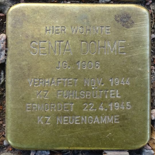 Stolperstein dedicated to Senta Dohme