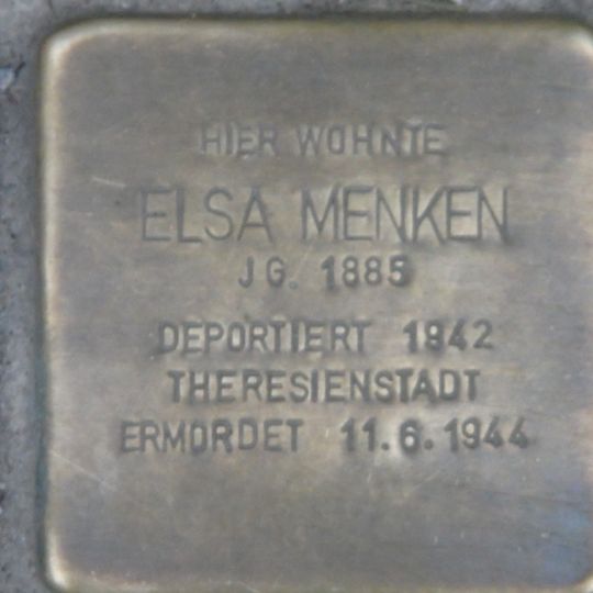 Stolperstein dedicated to Elsa Menken