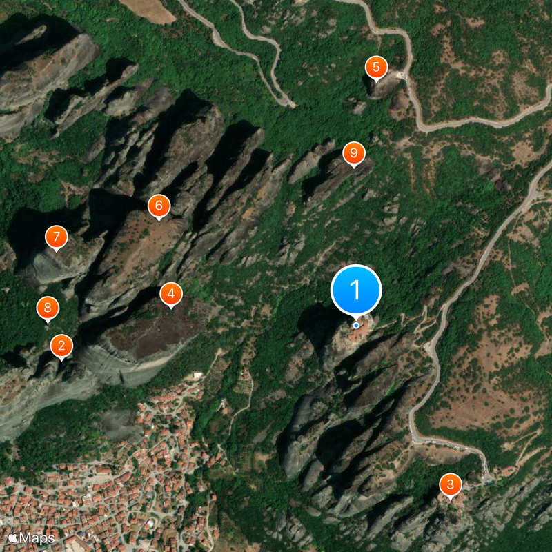 Monastery of the Holy Trinity, Meteora Map