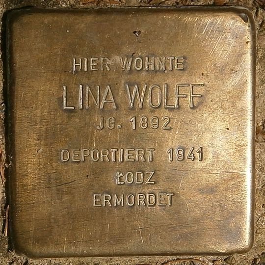 Stolperstein en memoria de Lina Wolff