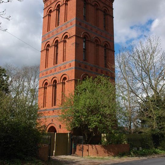 Water Tower, With Boundary Railings And Gates