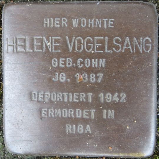 Stolperstein dedicated to Helene Vogelsang