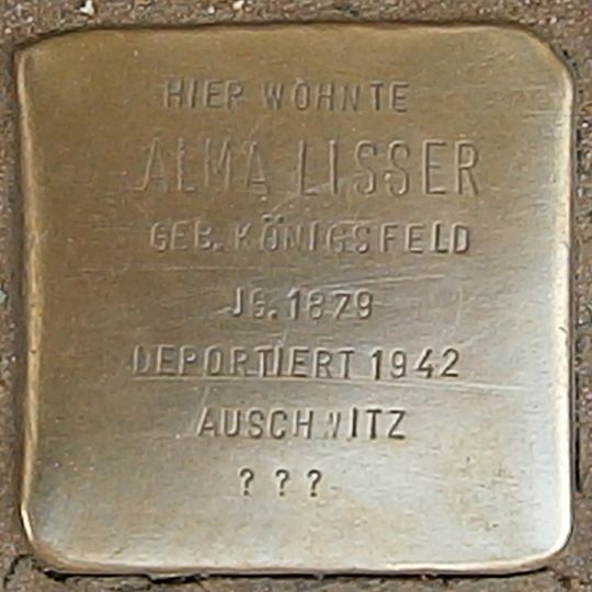 Stolperstein en memoria de Alma Lisser