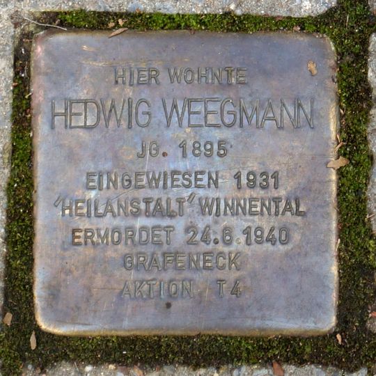 Stolperstein en memoria de Hedwig Weegmann