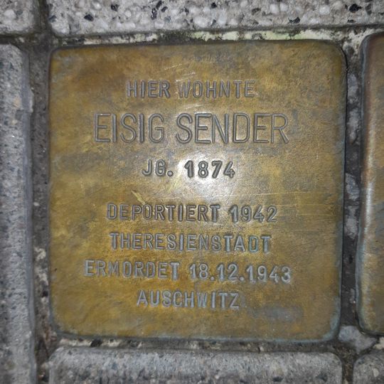 Stolperstein dedicated to Eisig Sender