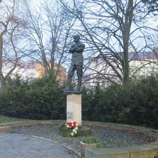 Masarykova socha v Masarykových sadech v Jaroměři